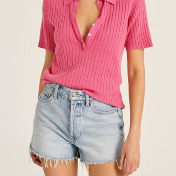Madewell SZ 28 The Mom Jean Short Light Wash - Picture 1 of 6